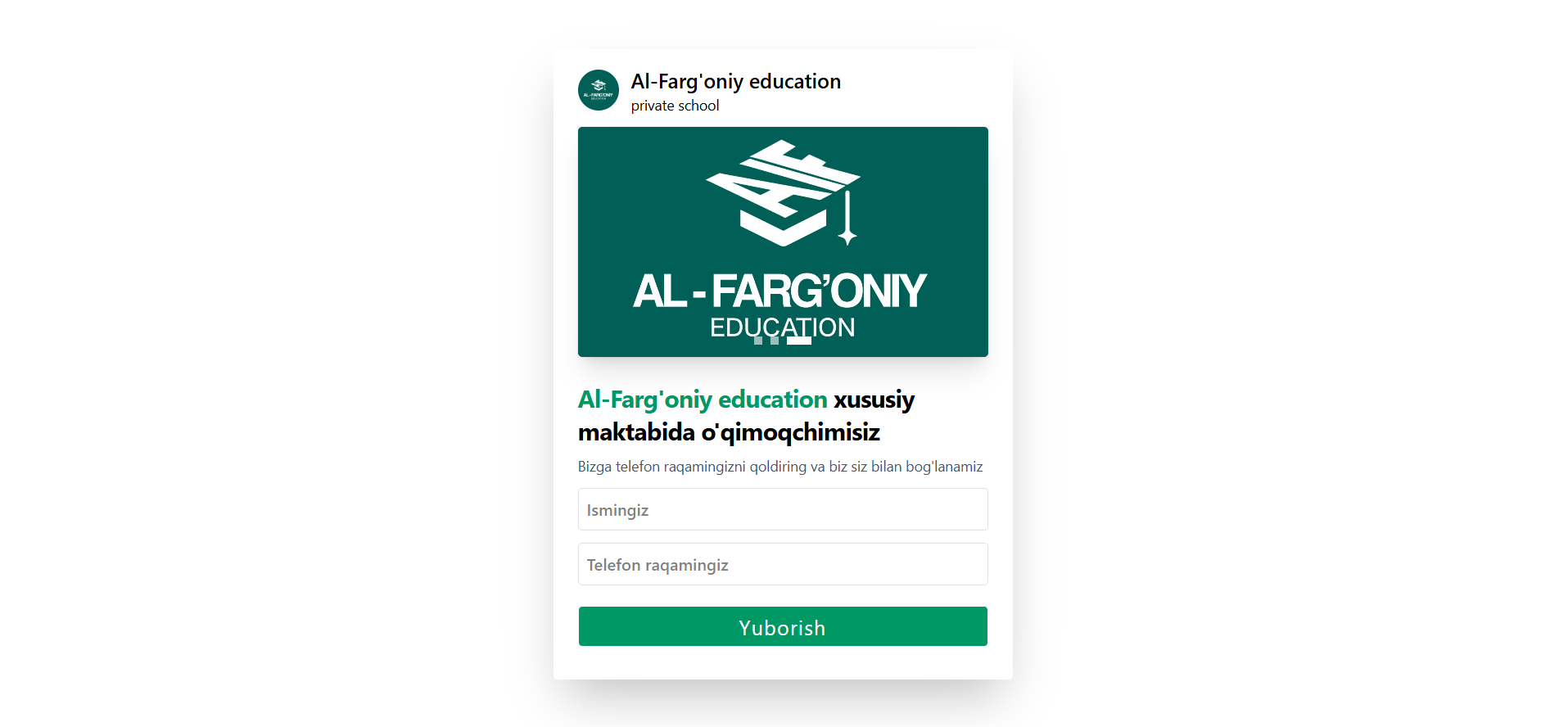 Al-Farg'oniy education